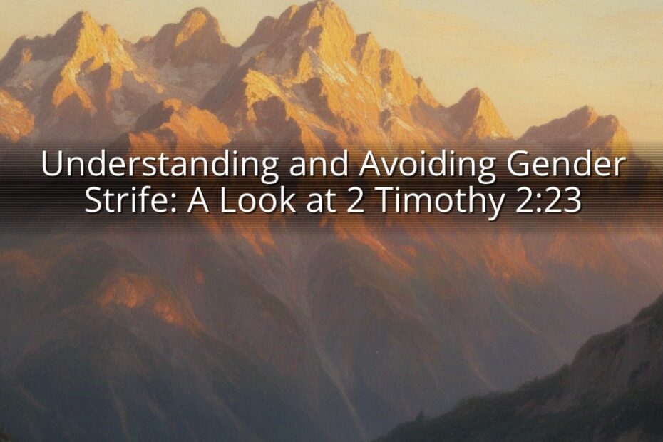 Understanding and Avoiding Gender Strife: A Look at 2 Timothy 2:23