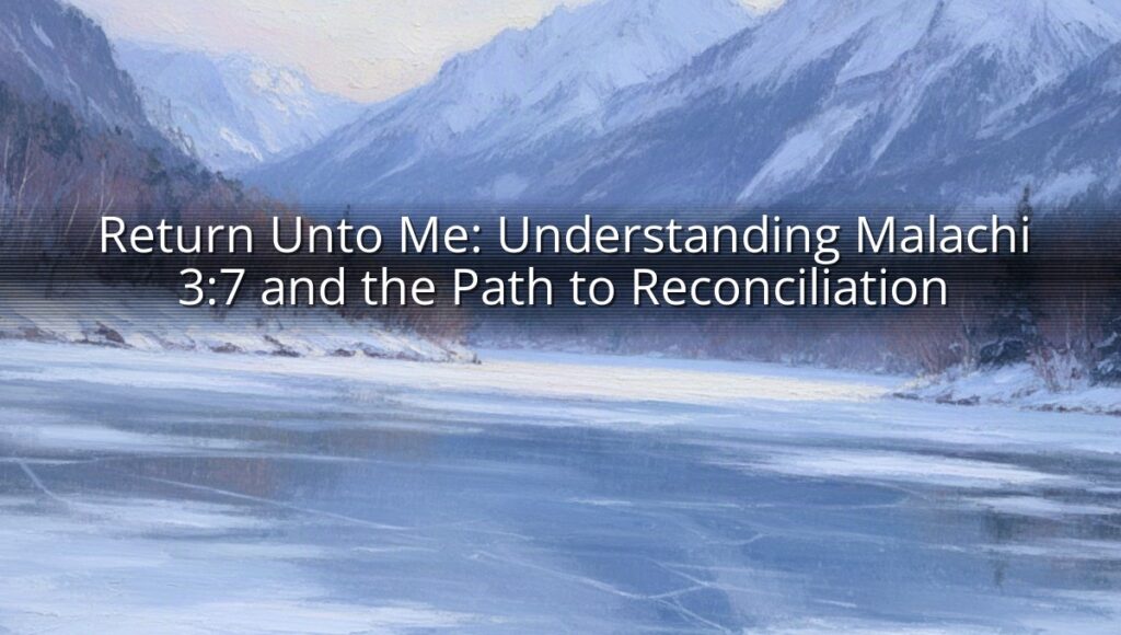 Return Unto Me: Understanding Malachi 3:7 and the Path to Reconciliation