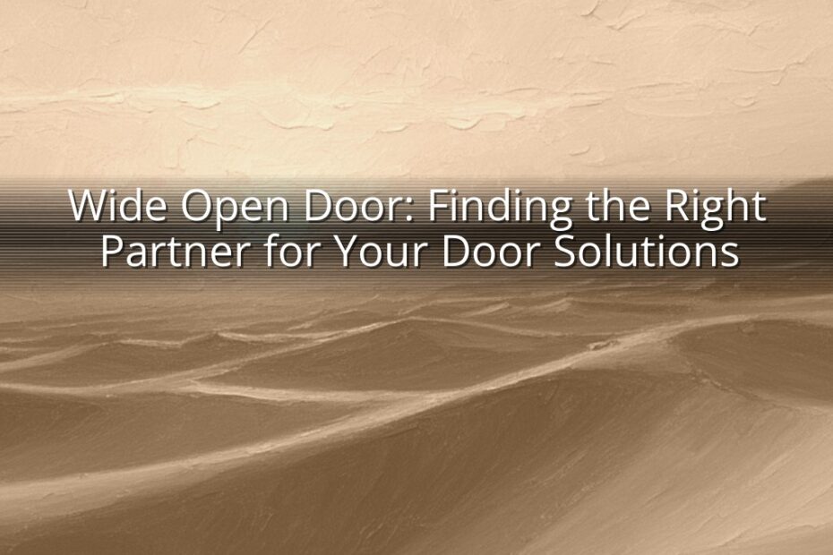 Wide Open Door: Finding the Right Partner for Your Door Solutions