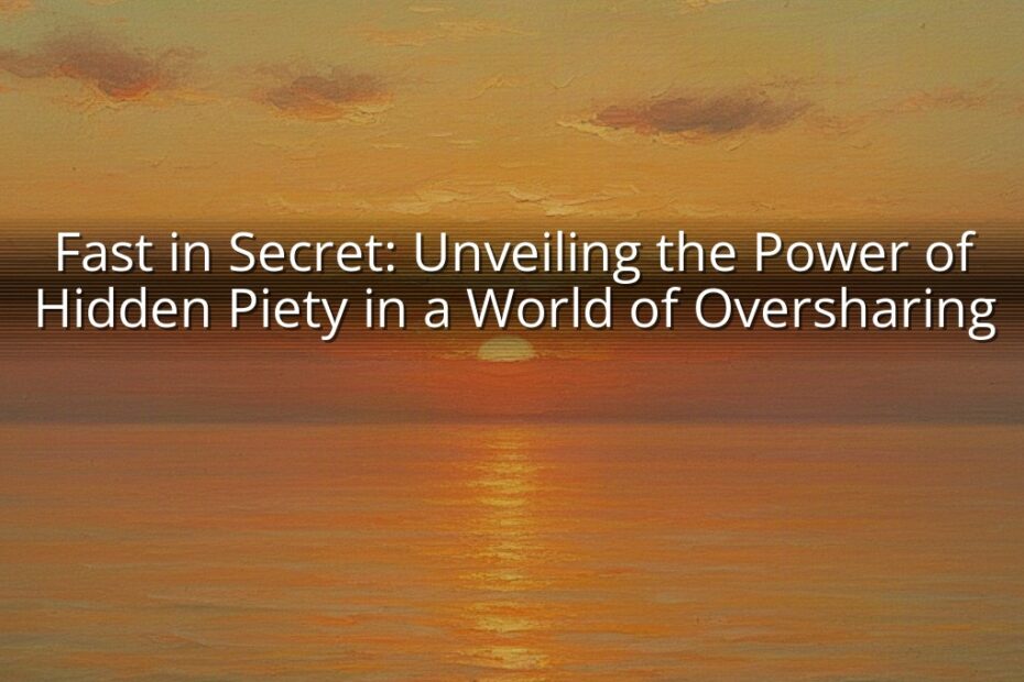 Fast in Secret: Unveiling the Power of Hidden Piety in a World of Oversharing