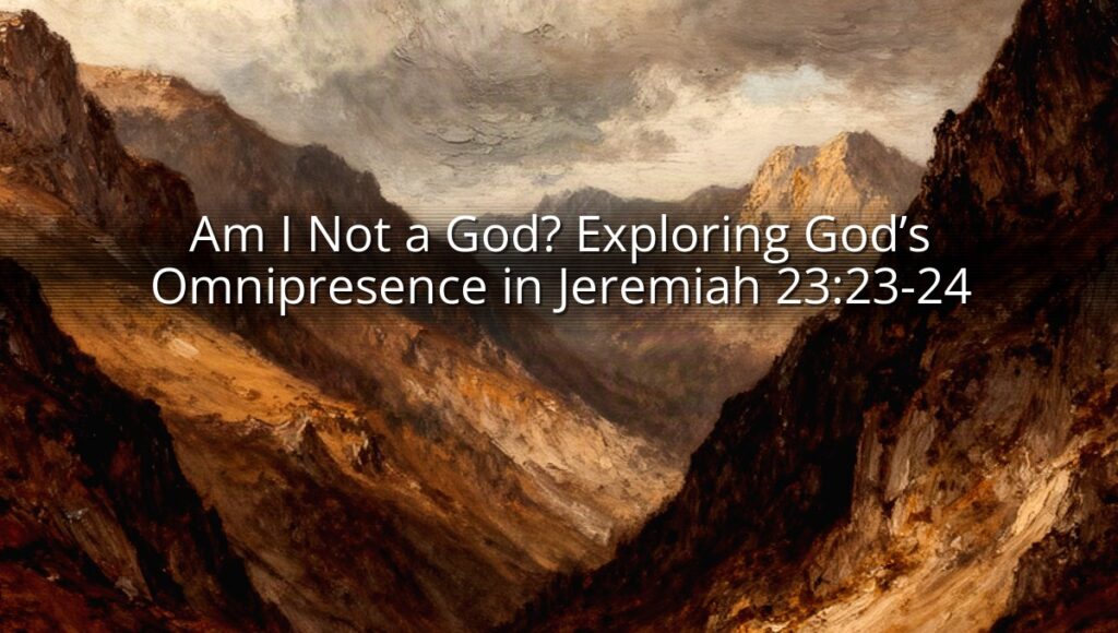 Am I Not a God? Exploring God’s Omnipresence in Jeremiah 23:23-24