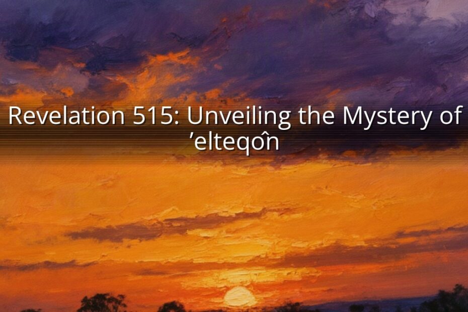Revelation 515: Unveiling the Mystery of ’elteqôn