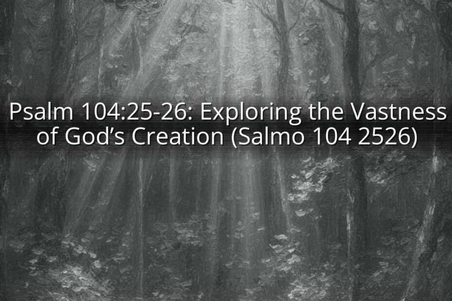 Psalm 104:25-26: Exploring the Vastness of God’s Creation (Salmo 104 2526)
