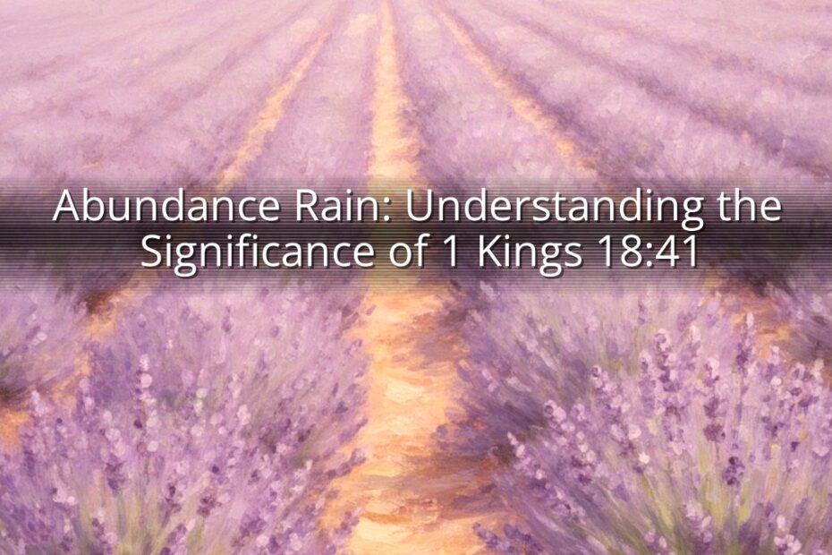 Abundance Rain: Understanding the Significance of 1 Kings 18:41