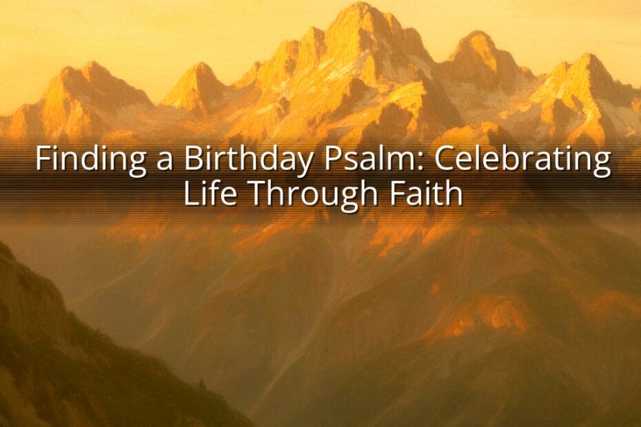 Finding a Birthday Psalm: Celebrating Life Through Faith