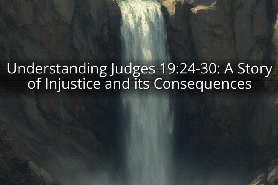 Understanding Judges 19:24-30: A Story of Injustice and its Consequences