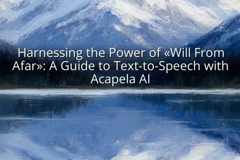 Harnessing the Power of «Will From Afar»: A Guide to Text-to-Speech with Acapela AI