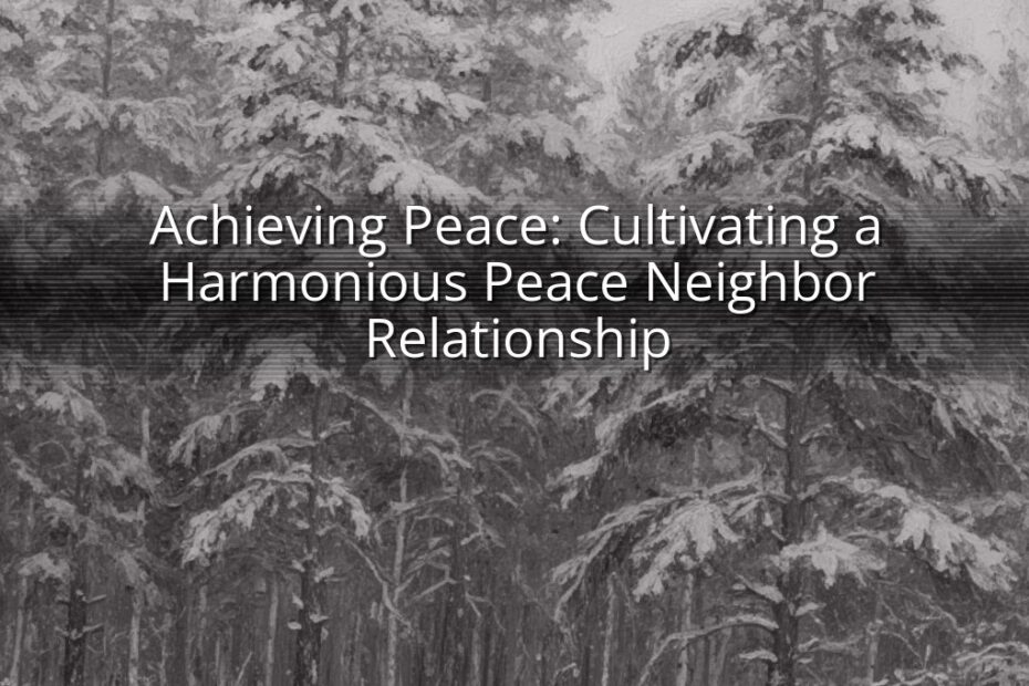 Achieving Peace: Cultivating a Harmonious Peace Neighbor Relationship