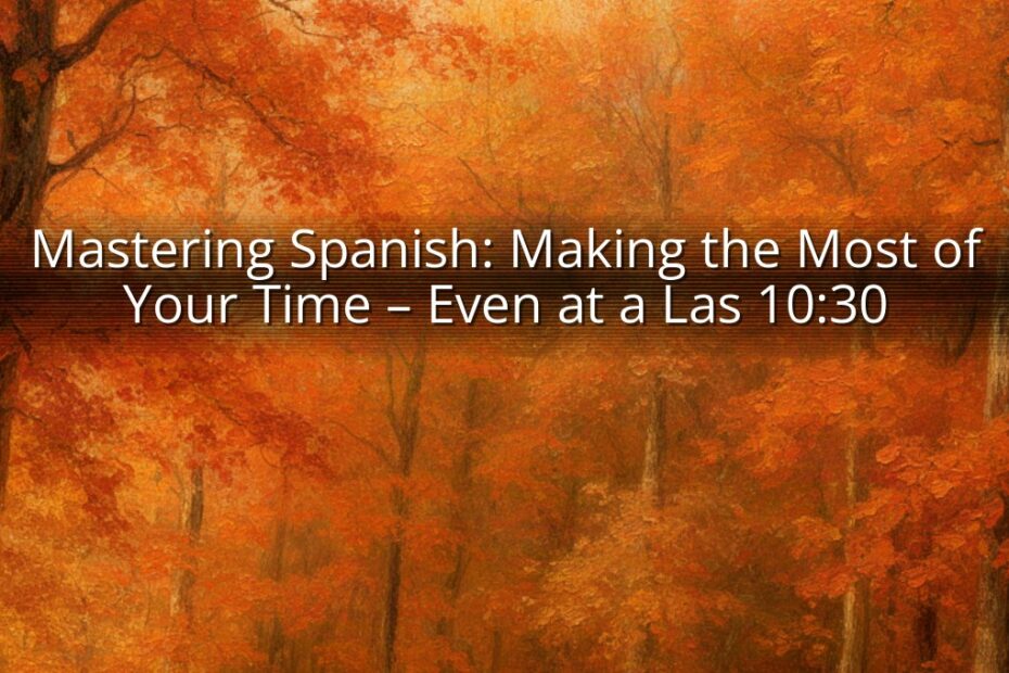 Mastering Spanish: Making the Most of Your Time – Even at a Las 10:30