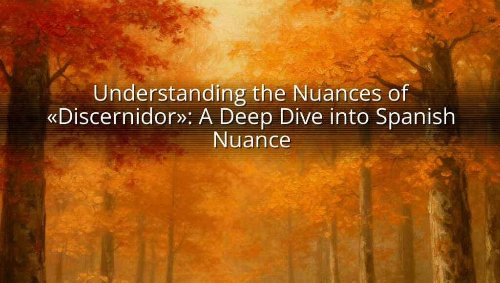 Understanding the Nuances of «Discernidor»: A Deep Dive into Spanish Nuance