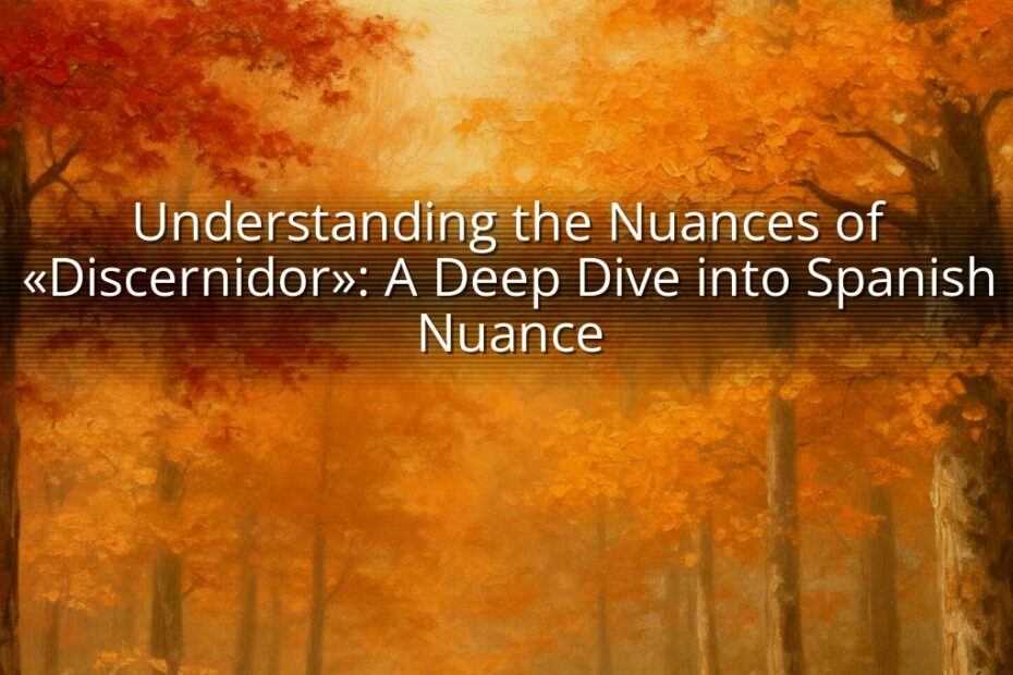 Understanding the Nuances of «Discernidor»: A Deep Dive into Spanish Nuance