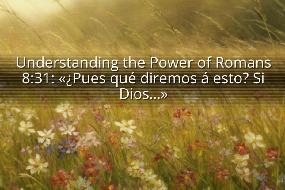 Understanding the Power of Romans 8:31: «¿Pues qué diremos á esto? Si Dios…»