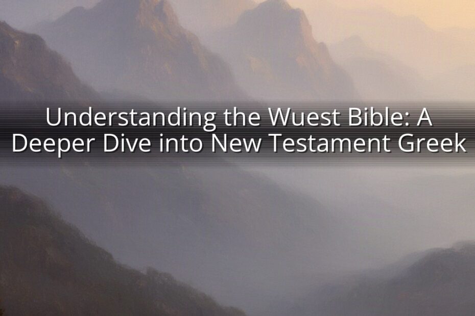 Understanding the Wuest Bible: A Deeper Dive into New Testament Greek