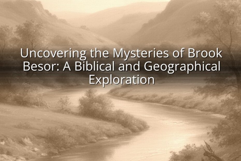 Uncovering the Mysteries of Brook Besor: A Biblical and Geographical Exploration