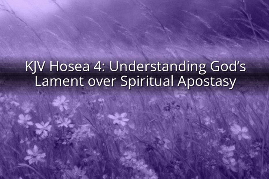 KJV Hosea 4: Understanding God’s Lament over Spiritual Apostasy