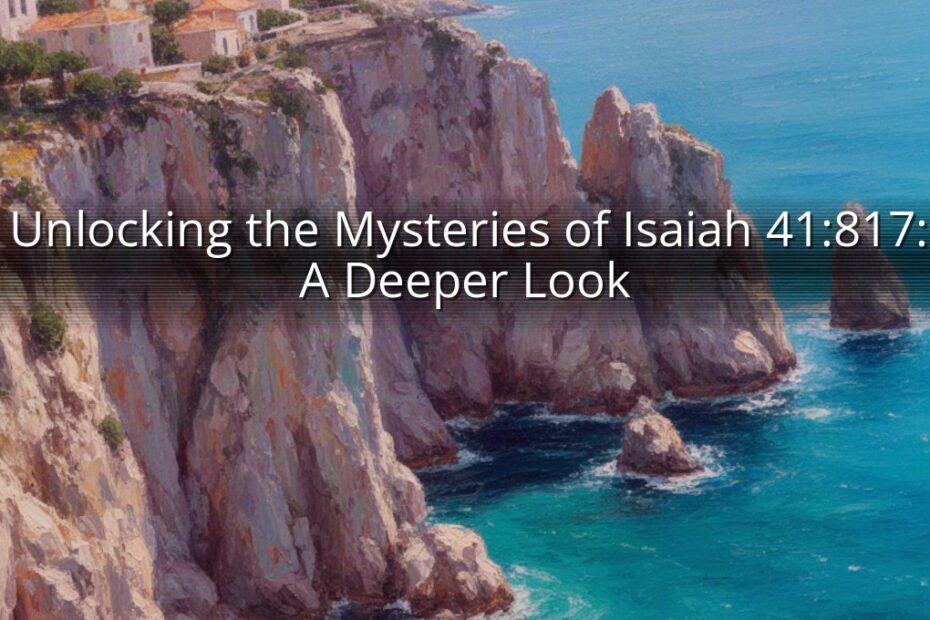 Unlocking the Mysteries of Isaiah 41:817: A Deeper Look