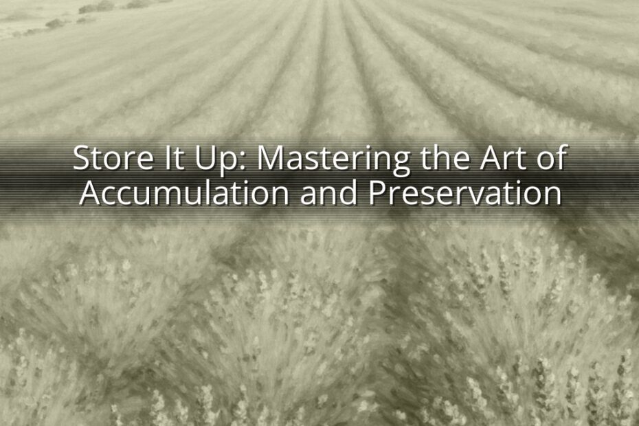 Store It Up: Mastering the Art of Accumulation and Preservation