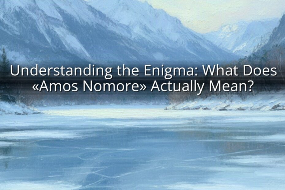 Understanding the Enigma: What Does «Amos Nomore» Actually Mean?