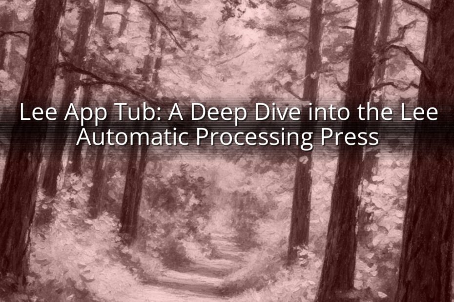 Lee App Tub: A Deep Dive into the Lee Automatic Processing Press
