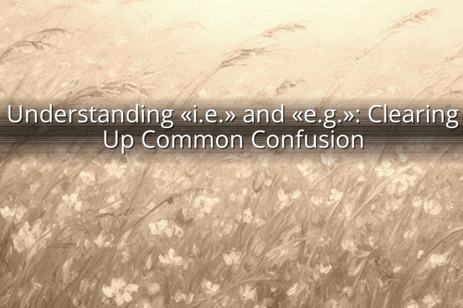 Understanding «i.e.» and «e.g.»: Clearing Up Common Confusion