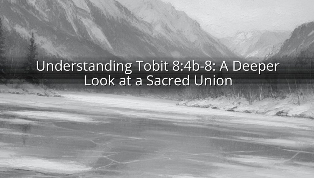 Understanding Tobit 8:4b-8: A Deeper Look at a Sacred Union