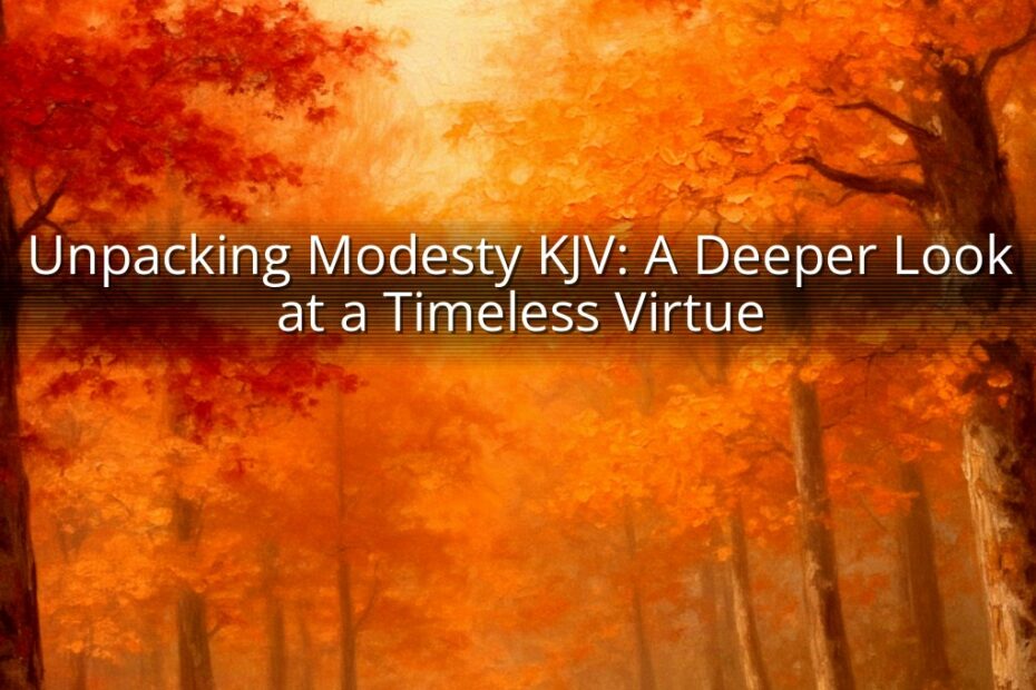 Unpacking Modesty KJV: A Deeper Look at a Timeless Virtue