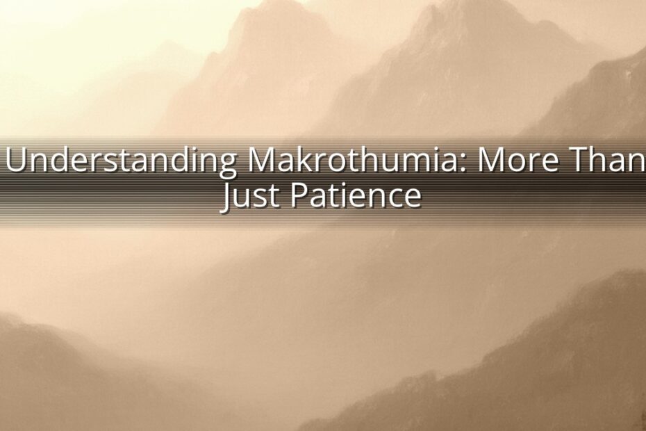 Understanding Makrothumia: More Than Just Patience