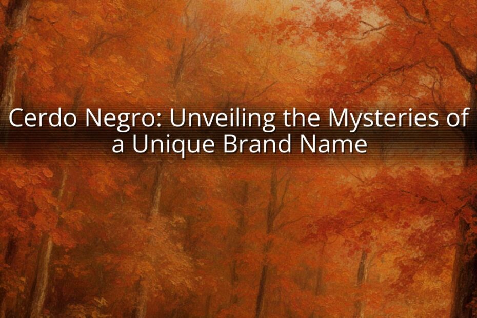 Cerdo Negro: Unveiling the Mysteries of a Unique Brand Name