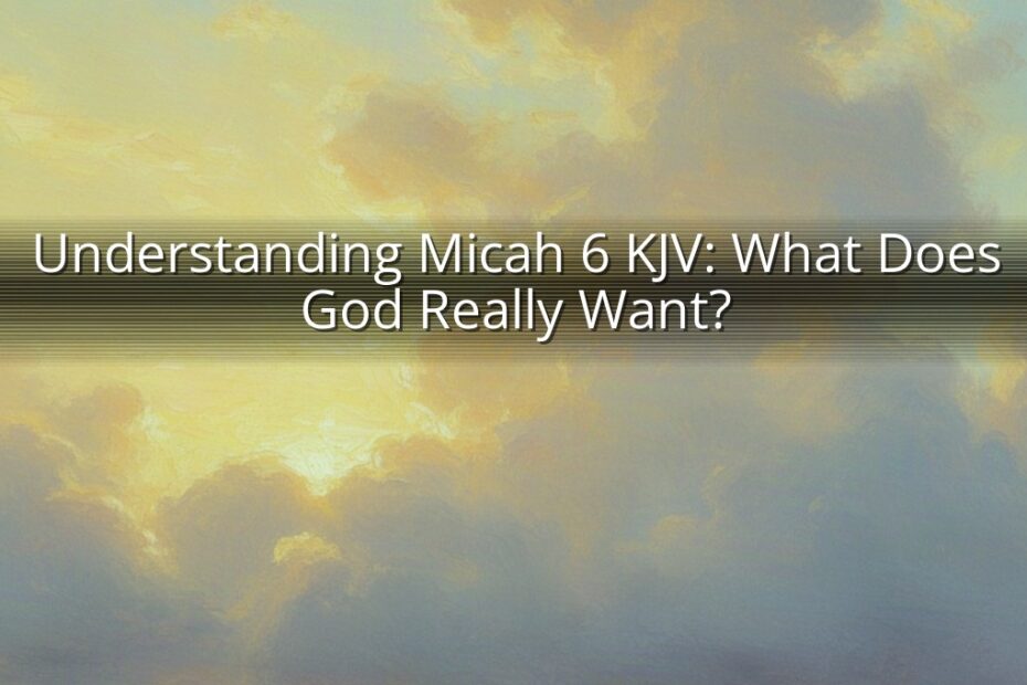 Understanding Micah 6 KJV: What Does God Really Want?