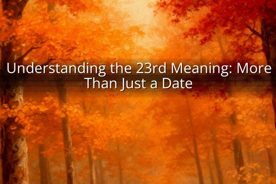 Understanding the 23rd Meaning: More Than Just a Date