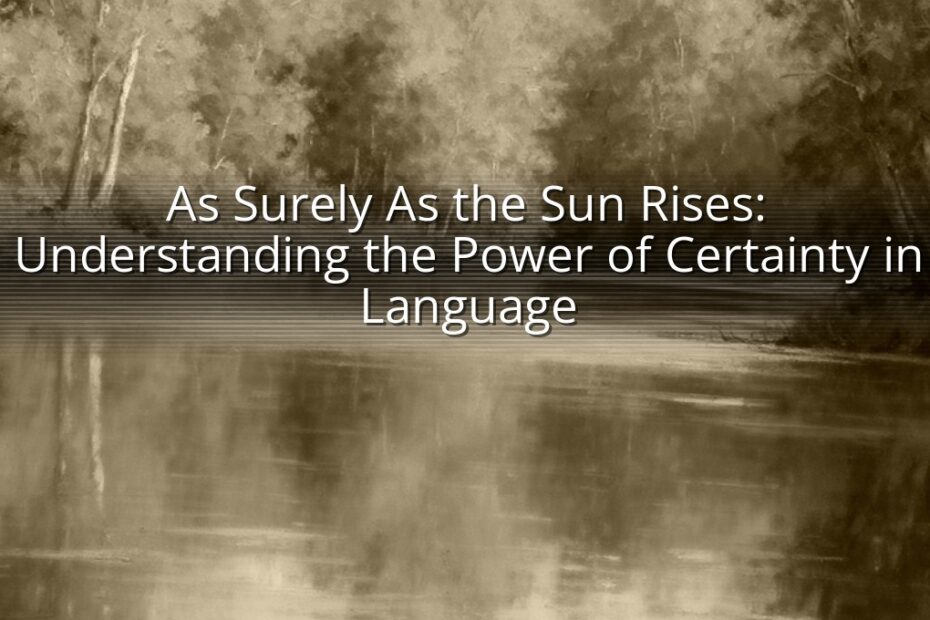As Surely As the Sun Rises: Understanding the Power of Certainty in Language