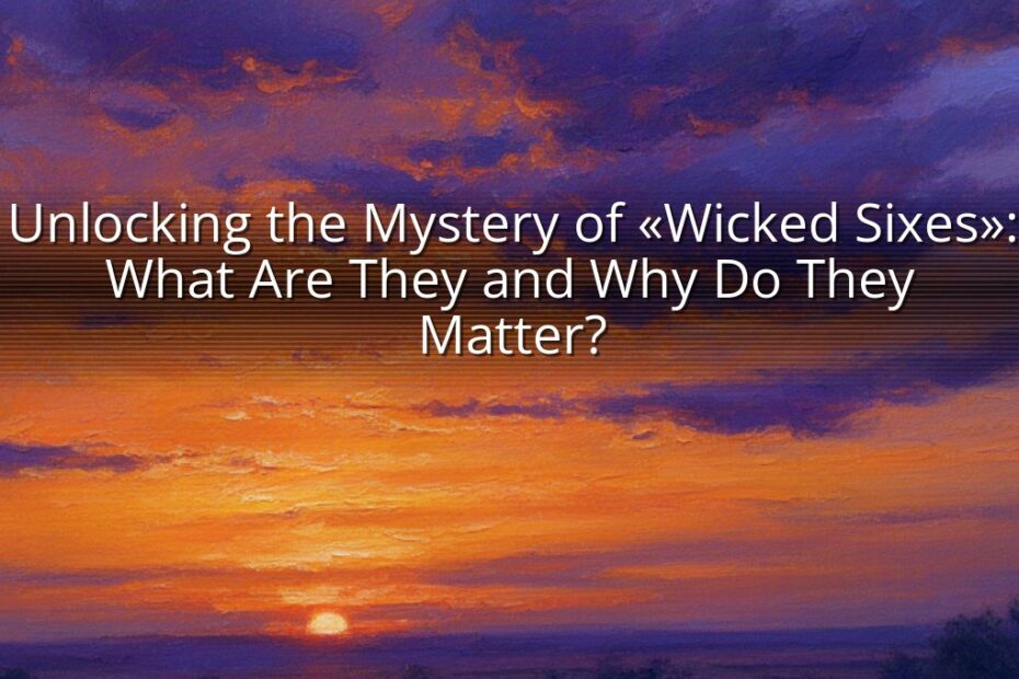 Unlocking the Mystery of «Wicked Sixes»: What Are They and Why Do They Matter?