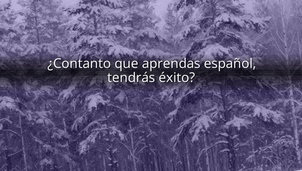 ¿Contanto que aprendas español, tendrás éxito?