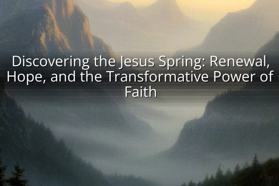 Discovering the Jesus Spring: Renewal, Hope, and the Transformative Power of Faith