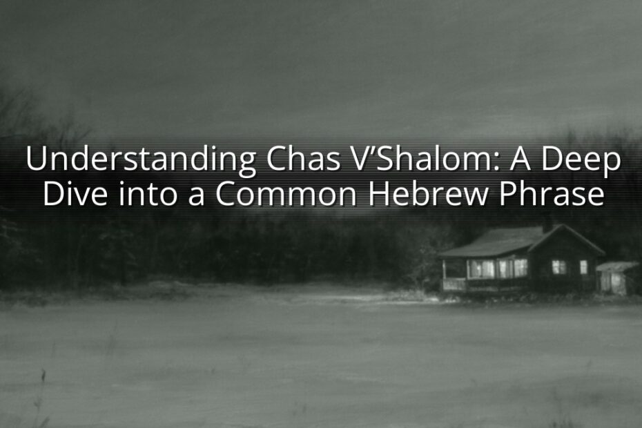 Understanding Chas V’Shalom: A Deep Dive into a Common Hebrew Phrase