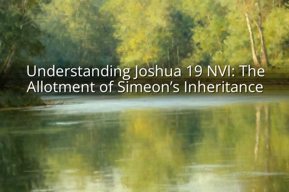 Understanding Joshua 19 NVI: The Allotment of Simeon’s Inheritance