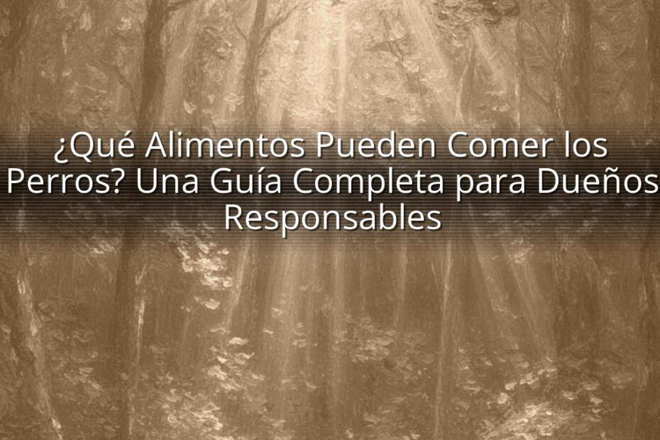 ¿Qué Alimentos Pueden Comer los Perros? Una Guía Completa para Dueños Responsables