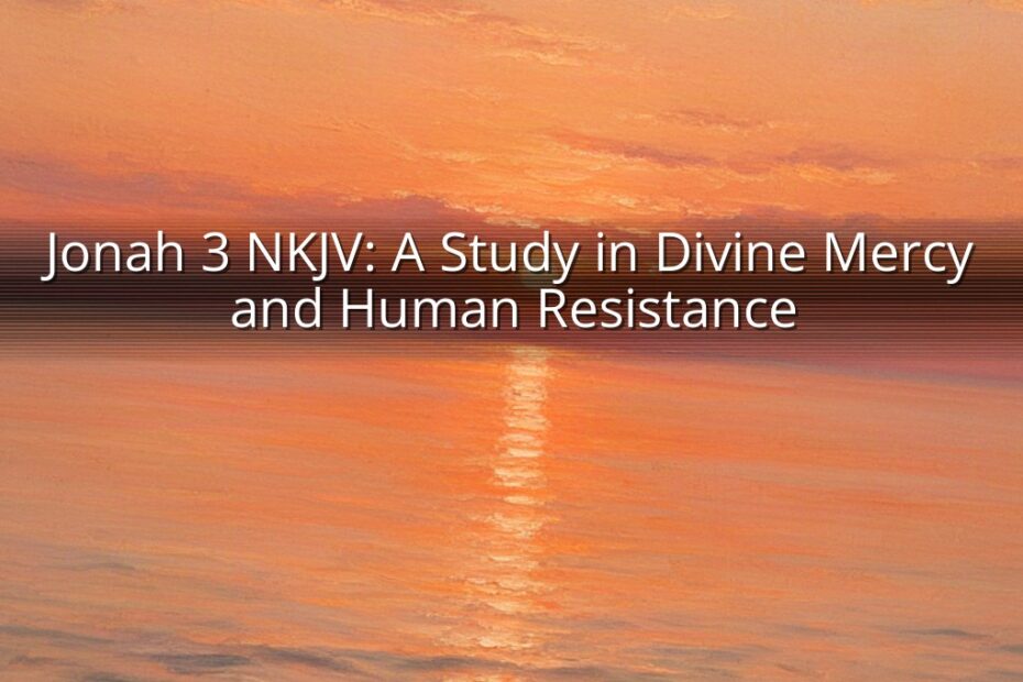 Jonah 3 NKJV: A Study in Divine Mercy and Human Resistance