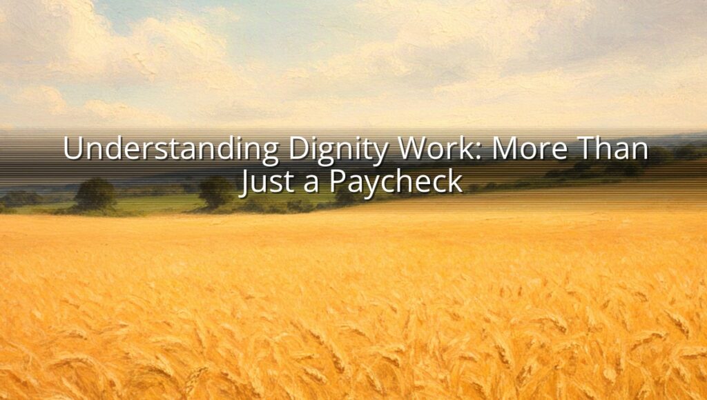 Understanding Dignity Work: More Than Just a Paycheck