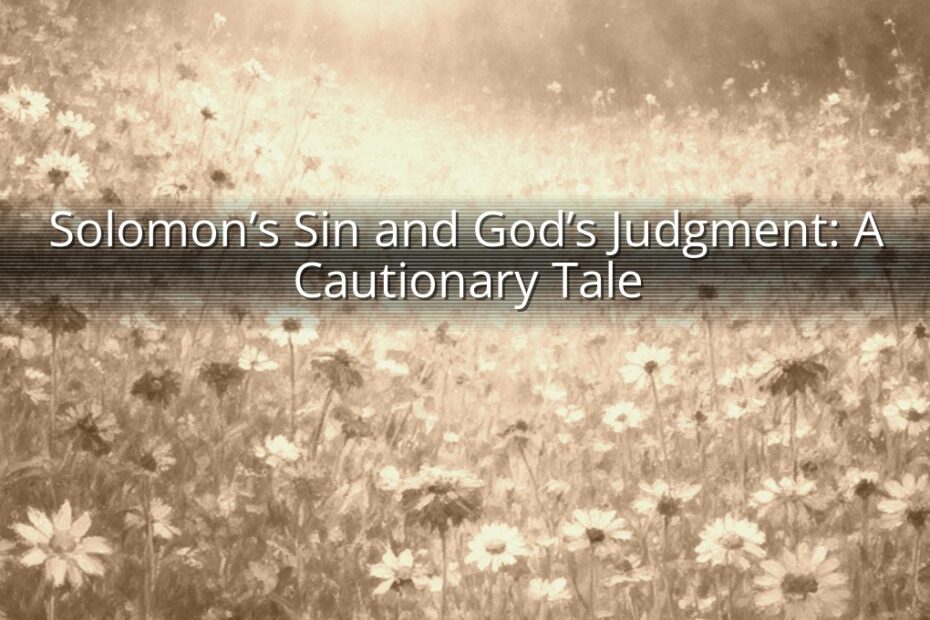Solomon’s Sin and God’s Judgment: A Cautionary Tale