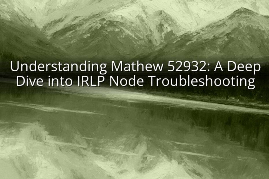 Understanding Mathew 52932: A Deep Dive into IRLP Node Troubleshooting