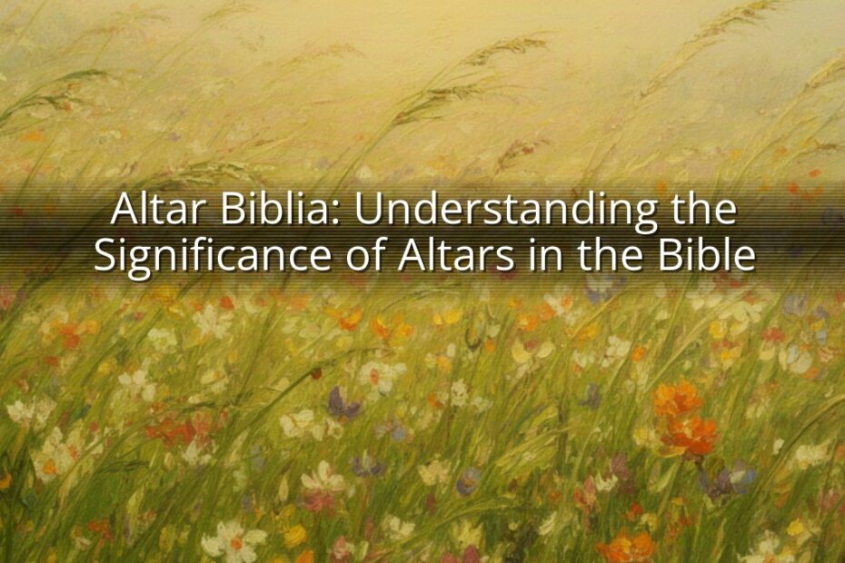 Altar Biblia: Understanding the Significance of Altars in the Bible