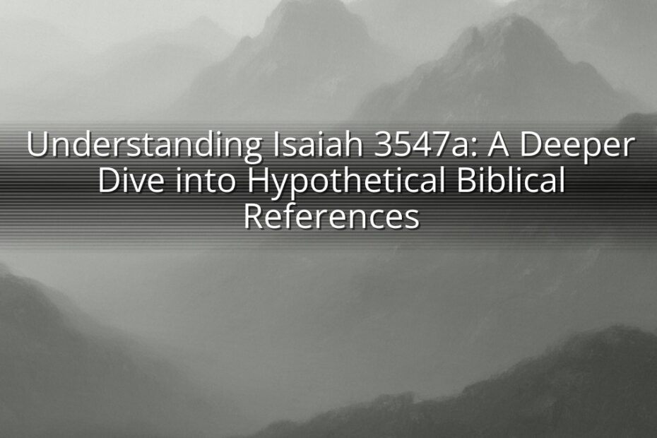 Understanding Isaiah 3547a: A Deeper Dive into Hypothetical Biblical References