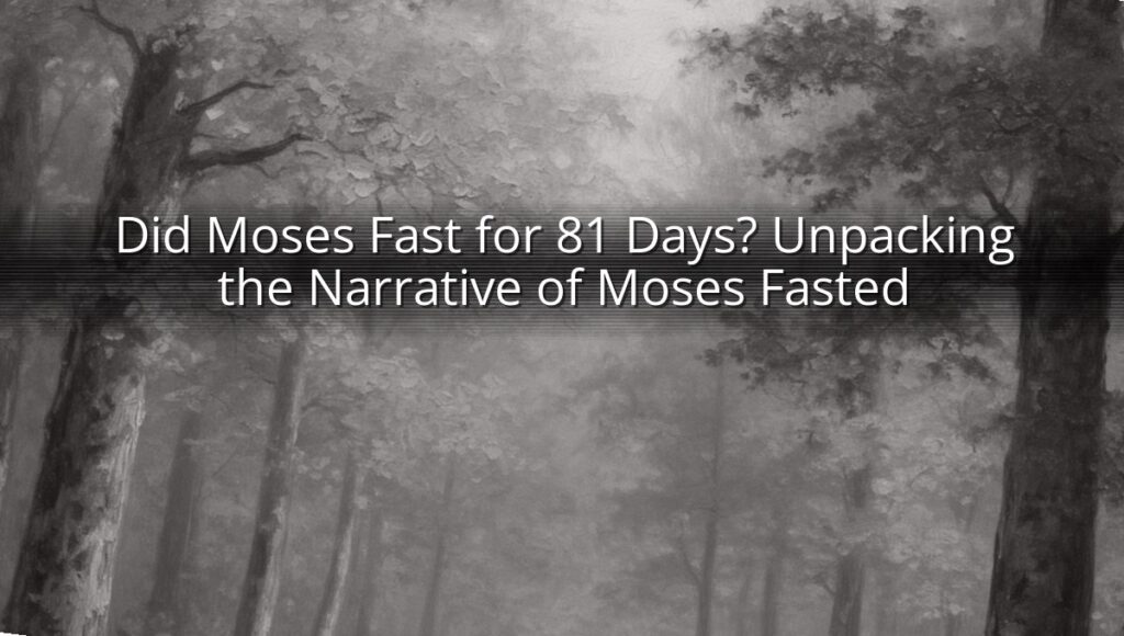 Did Moses Fast for 81 Days? Unpacking the Narrative of Moses Fasted
