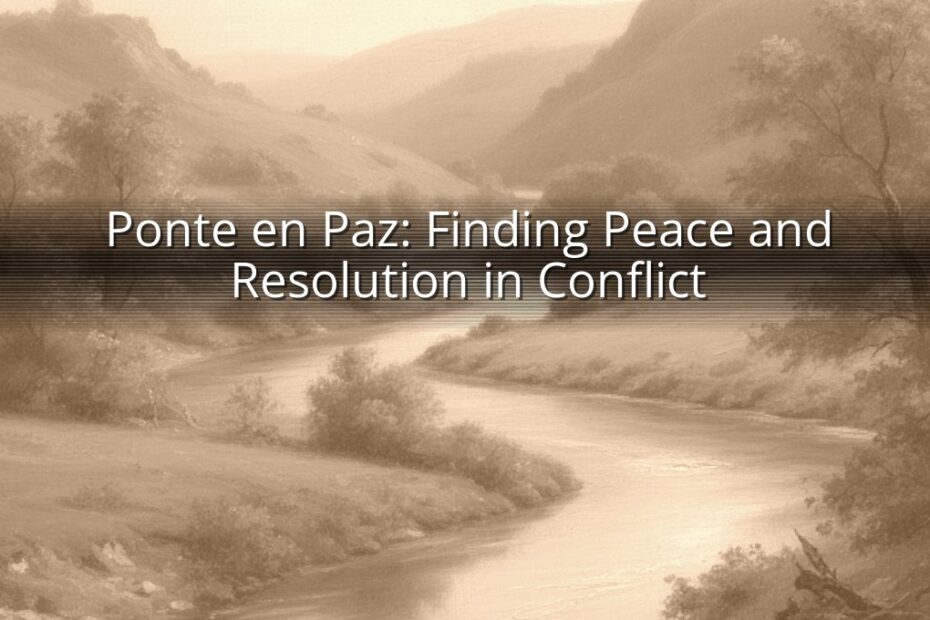 Ponte en Paz: Finding Peace and Resolution in Conflict