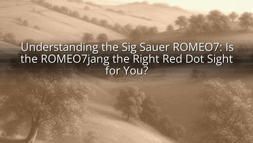 Understanding the Sig Sauer ROMEO7: Is the ROMEO7jang the Right Red Dot Sight for You?