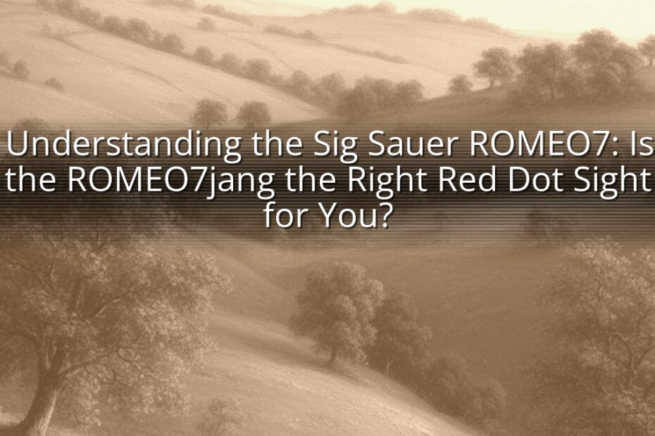 Understanding the Sig Sauer ROMEO7: Is the ROMEO7jang the Right Red Dot Sight for You?