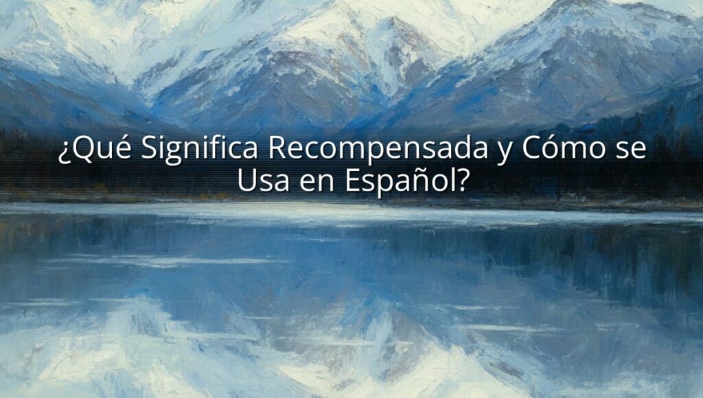 ¿Qué Significa Recompensada y Cómo se Usa en Español?