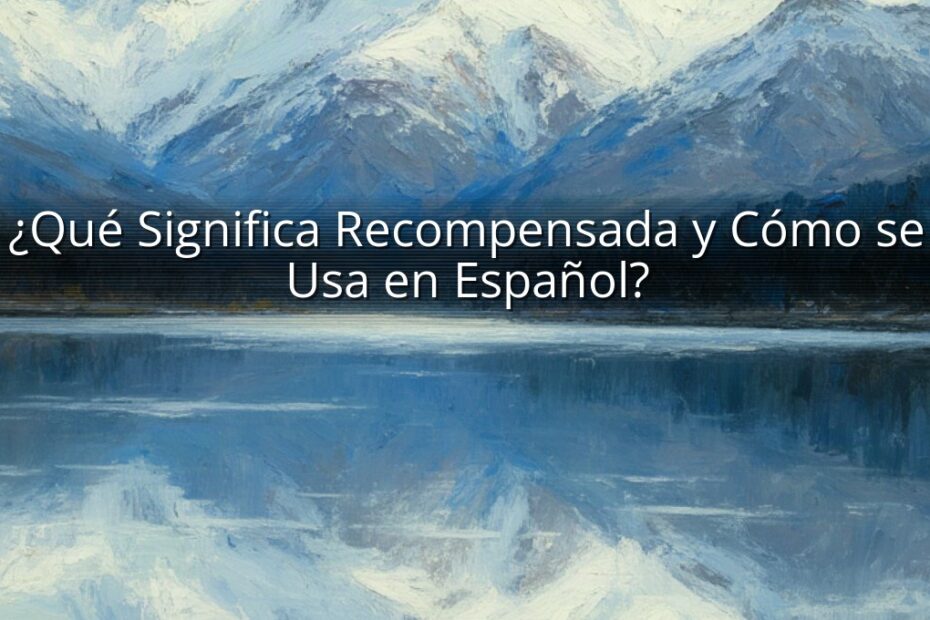 ¿Qué Significa Recompensada y Cómo se Usa en Español?