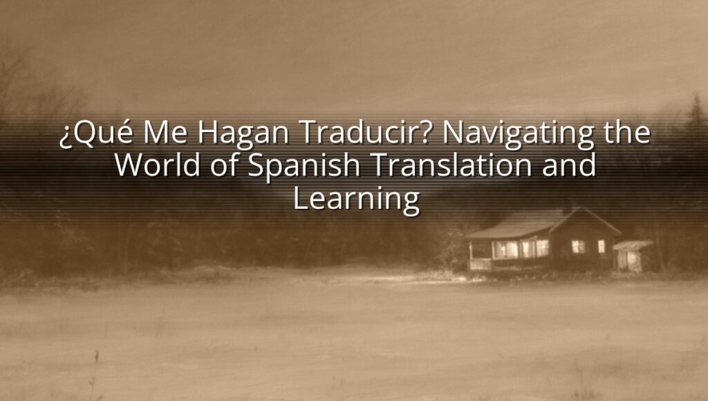 ¿Qué Me Hagan Traducir? Navigating the World of Spanish Translation and Learning